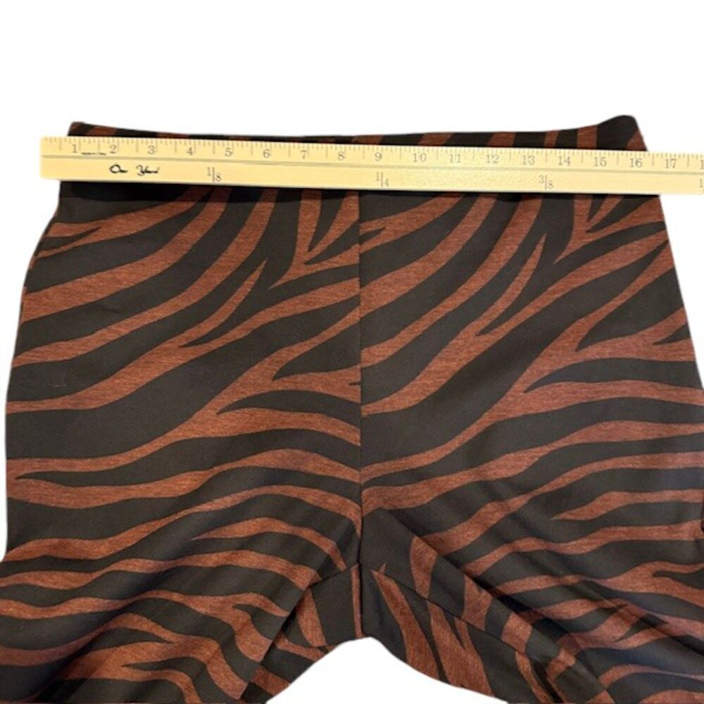 Ann Taylor High Rise Legging Zebra / Tiger Print Rust‎ Brown Black Size 10 - Picture 9 of 13